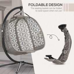 Outsunny 2 Seater Brown Egg Chair with Cushions - Wilko - thumbnail 6