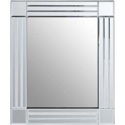 Premier Housewares Sana Square Linear Wall Mirror - Size: 69 x 58cm - Wood - Wilko - thumbnail 1