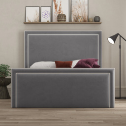 DS Living Verona King Size Plush Grey Piping Ottoman Bed - Wilko - thumbnail 4