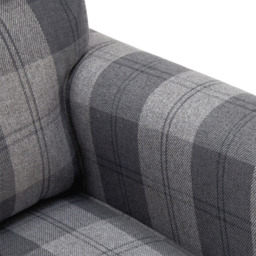Living and Home Grey and Black Checkered Linen Upholstered Adjustable Recliner Chair - Size: 101 x 69 x 153cm - Grey + Black - Wilko - thumbnail 7
