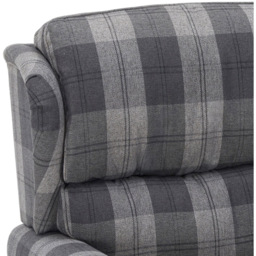 Living and Home Grey and Black Checkered Linen Upholstered Adjustable Recliner Chair - Size: 101 x 69 x 153cm - Grey + Black - Wilko - thumbnail 5