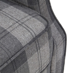 Living and Home Grey and Black Checkered Linen Upholstered Adjustable Recliner Chair - Size: 101 x 69 x 153cm - Grey + Black - Wilko - thumbnail 6