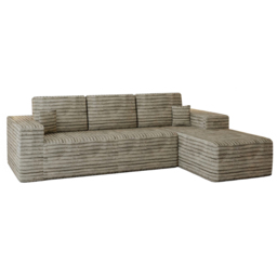 Sliding Wardrobes 4U 3 Seater L Shaped Camel Corner Sofa with Reversible Chaise - Cream - Wilko - thumbnail 3