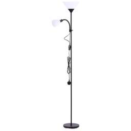 Living and Home Black 2 Head Floor Lamp - Size: 175 x 23 x 23cm - Wilko - thumbnail 1
