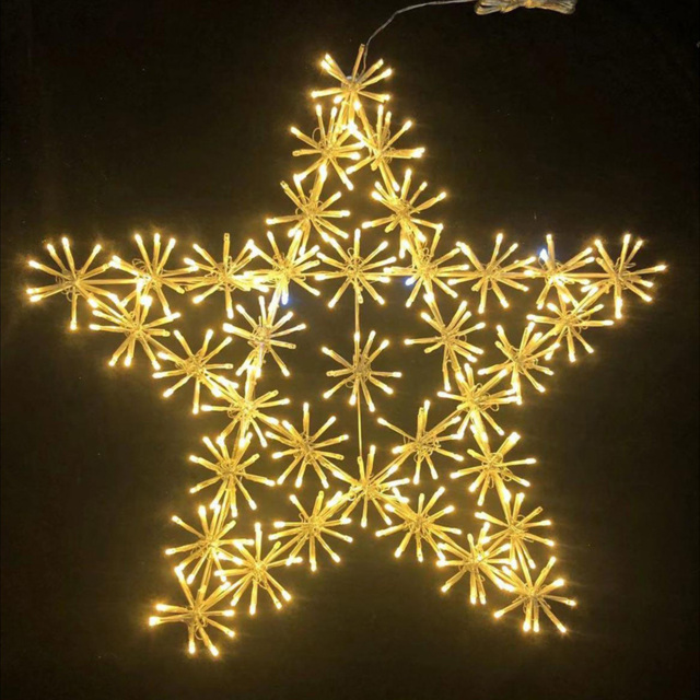 Shatchi White 360 White LED Starburst Star Shape Silhouette Christmas Light - Size: 650 x 3 x 70cm - Yellow - Wilko - image 1