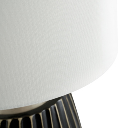 Pacific Lifestyle Artemis Black Textured and Brushed Silver Ceramic Table Lamp - Grey - Wilko - thumbnail 7