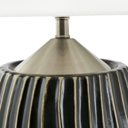 Pacific Lifestyle Artemis Black Textured and Brushed Silver Ceramic Table Lamp - Grey - Wilko - thumbnail 6