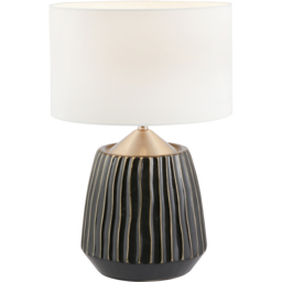 Pacific Lifestyle Artemis Black Textured and Brushed Silver Ceramic Table Lamp - Grey - Wilko - thumbnail 4