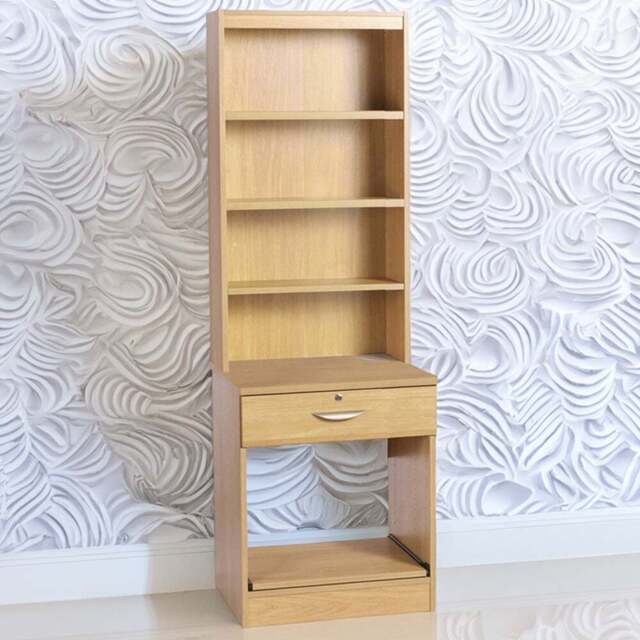 R White Cabinets Single Drawer 4 Shelf Printer Desk Stand with Hutch Brown - Size: 182.8 x 60 x 54cm - Wilko - image 1