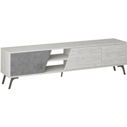 Decortie Fiona 3 Door 2 Shelf Retro Grey Ancient White TV Unit Media Centre Storage Cabinet - Size: 48.0  x 180.0  x 35.6 cm - Multi - Wilko - thumbnail 3