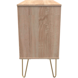 Crowndale 3 Drawer White Matt and Bardolino Oak Wide Chest of Drawers Ready Assembled - Wilko - thumbnail 5
