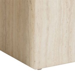 Florence Dice Square Light Travertine Effect Coffee Table Set of 2 - Brown - Furniture To Go - Wilko - thumbnail 6