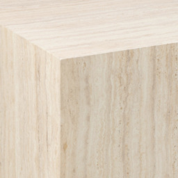Florence Dice Square Light Travertine Effect Coffee Table Set of 2 - Brown - Furniture To Go - Wilko - thumbnail 5