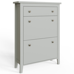 GFW Deluxe 2 Tier Grey Shoe Cabinet - Size: 25 x 80 x 108cm - Wilko - thumbnail 3