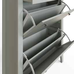 GFW Deluxe 2 Tier Grey Shoe Cabinet - Size: 25 x 80 x 108cm - Wilko - thumbnail 5