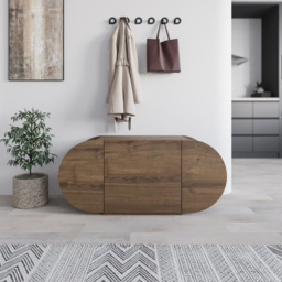 Decortie Pozy 2 Shelf Single Door Dark Oak Effect Modern Shoe Storage Bench - Size: 50 x 110 x 40.4cm - Brown - Wilko - thumbnail 5