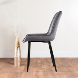 Furniturebox Arona Cesano 4 Seater Round Dining Set Grey and Black - Wilko - thumbnail 5