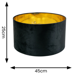 ValueLights Reni Black Velvet and Gold Inner Large Pendant Shade - Size: 25 x 45 x 45cm - Wilko - thumbnail 5