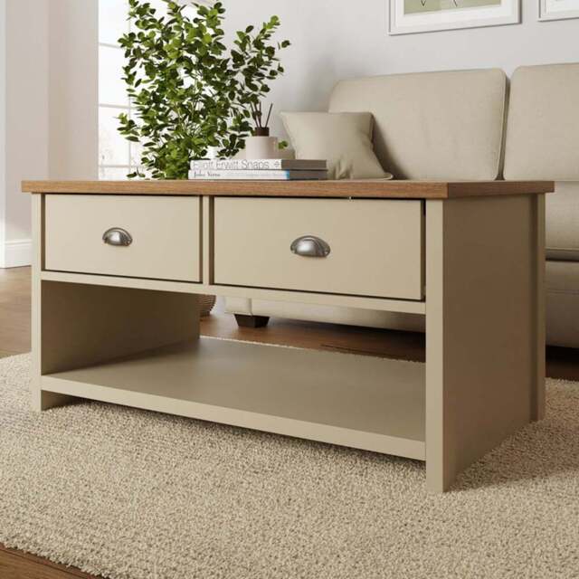GFW Lancaster 2 Drawer Cream Coffee Table - Size: 55 x 99 x 50cm - Wilko - image 1