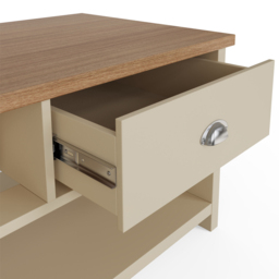 GFW Lancaster 2 Drawer Cream Coffee Table - Size: 55 x 99 x 50cm - Wilko - thumbnail 7