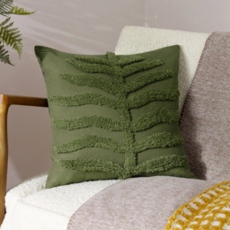furn. Dakota Forest Tufted Cushion - Size: 45 x 45cm - Green - Wilko - thumbnail 3