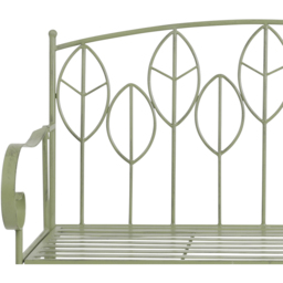 Charles Bentley 2 Seater Sage Green Rustic Metal Leaf Pattern Garden Bench - Wilko - thumbnail 7