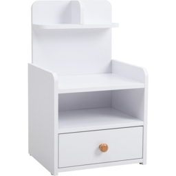 Living and Home Single Drawer and 4 Shelves White Bedside Table - Wilko - thumbnail 3