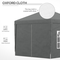 Outsunny 3 x 3m Grey Pop Up Gazebo with Windows - Size: 21 x 21 x 119cm - Wilko - thumbnail 7