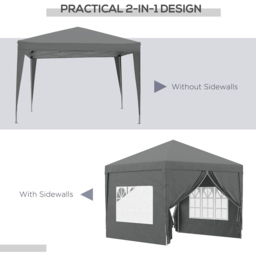 Outsunny 3 x 3m Grey Pop Up Gazebo with Windows - Size: 21 x 21 x 119cm - Wilko - thumbnail 5
