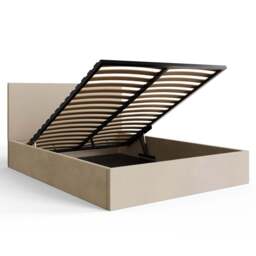 GFW Small Double Natural Velvet End Lift Ottoman Bed - Wilko - thumbnail 6