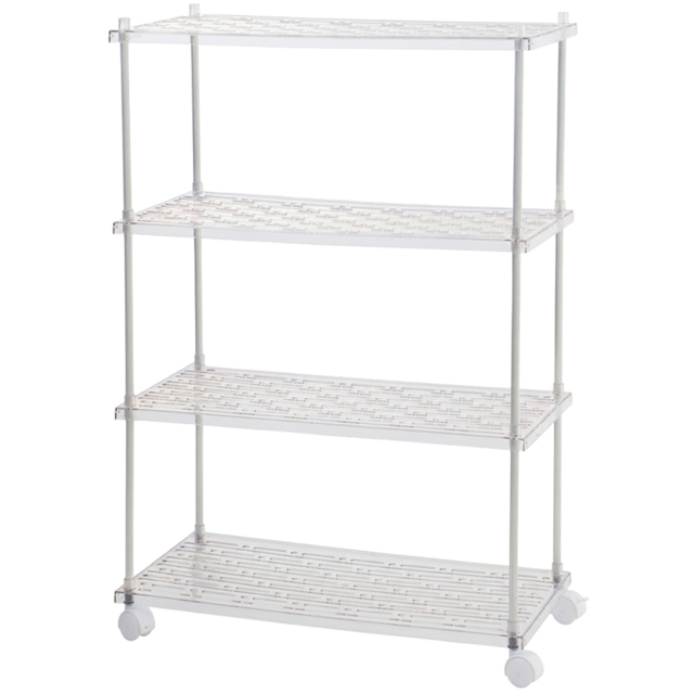 Living and Home 4 Shelf Clear Rolling Storage Cart - Size: 87.8 x 59.8 x 30cm - Wilko - image 1
