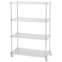 Living and Home 4 Shelf Clear Rolling Storage Cart - Size: 87.8 x 59.8 x 30cm - Wilko - thumbnail 1