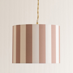 ValueLights Callie Colour Clash Natural and Brown Striped Fabric Large Drum Lamp Shade - Size: 22 x 29.5 x 29.5cm - Multi - Wilko - thumbnail 5