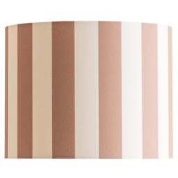 ValueLights Callie Colour Clash Natural and Brown Striped Fabric Large Drum Lamp Shade - Size: 22 x 29.5 x 29.5cm - Multi - Wilko