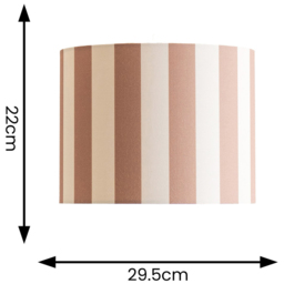 ValueLights Callie Colour Clash Natural and Brown Striped Fabric Large Drum Lamp Shade - Size: 22 x 29.5 x 29.5cm - Multi - Wilko - thumbnail 6
