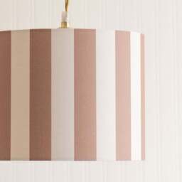 ValueLights Callie Colour Clash Natural and Brown Striped Fabric Large Drum Lamp Shade - Size: 22 x 29.5 x 29.5cm - Multi - Wilko - thumbnail 4