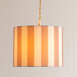 ValueLights Callie Colour Clash Natural and Brown Striped Fabric Large Drum Lamp Shade - Size: 22 x 29.5 x 29.5cm - Multi - Wilko - thumbnail 3