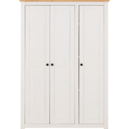 Seconique Panama 3 Door White and Natural Wax Wardrobe - Wilko - thumbnail 4