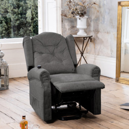 Artemis Home Crawley Dark Grey Massage and Heat Electric Lift Assist Recliner Chair - Size: Single - Wilko - thumbnail 4