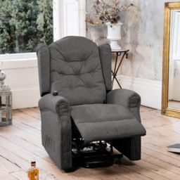 Artemis Home Crawley Dark Grey Massage and Heat Electric Lift Assist Recliner Chair - Size: Single - Wilko - thumbnail 3