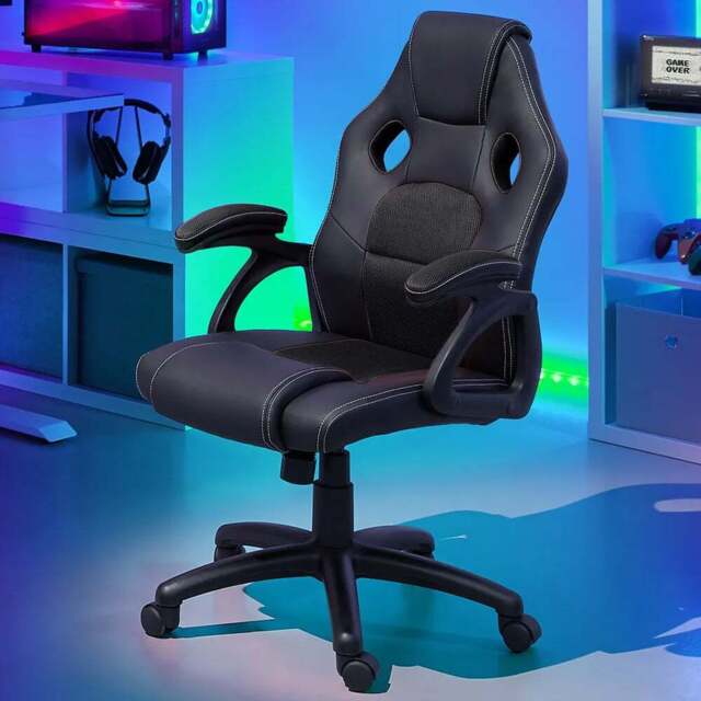 tectake Mike Black Gaming Chair - Size: 114.5 x 68 x 69cm - Wilko - image 1
