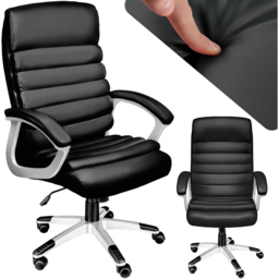 tectake Paul Black Height Adjustable Padded Office Chair - Size: 124 x 66 x 60cm - Wilko - thumbnail 3