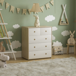 JUNIOR VIDA Neptune 5 Drawer White and Oak Storage Chest - Size: 5 Drawers - Wilko - thumbnail 7