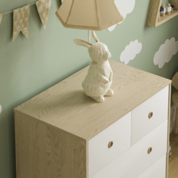 JUNIOR VIDA Neptune 5 Drawer White and Oak Storage Chest - Size: 5 Drawers - Wilko - thumbnail 4