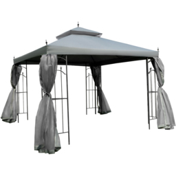 Outsunny 3 x 3m 2-Tier Grey Gazebo with Mesh Curtains - Wilko - thumbnail 3