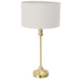ValueLights Maggie Grey and Gold Drum Shade Candlestick LED Table Lamp - Size: 50 x 25 x 25cm - Wilko - thumbnail 1