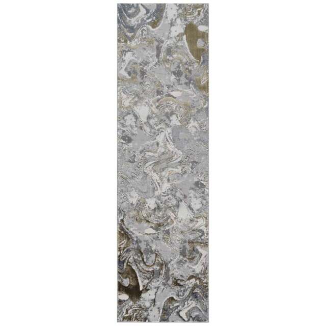 Desire Rugs Solarius Gold Living Room Abstract Area Rug 60 x 220m - Size: 60 x 220cm - Wilko - image 1