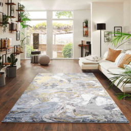 Desire Rugs Solarius Gold Living Room Abstract Area Rug 60 x 220m - Size: 60 x 220cm - Wilko - thumbnail 5