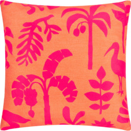 furn. Marula Coral Tropical Outdoor Reversible Cushion - Size: 43 x 43 x 10cm - Multi - Wilko