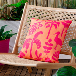 furn. Marula Coral Tropical Outdoor Reversible Cushion - Size: 43 x 43 x 10cm - Multi - Wilko - thumbnail 3